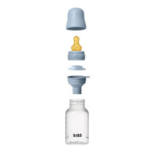 Bibs Plastic Baby Bottle Latex Complete Set 150ml - Baby Blue