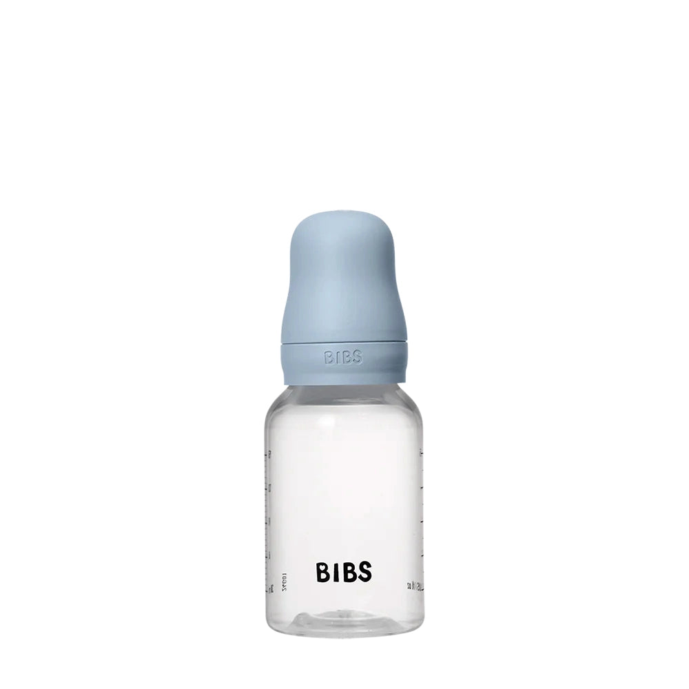 Bibs Plastic Baby Bottle Latex Complete Set 150ml - Baby Blue
