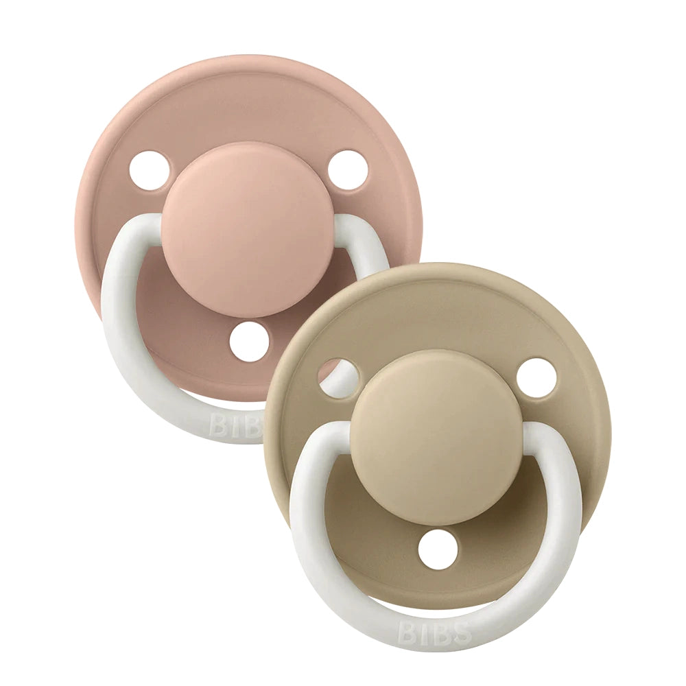 Bibs Pacifier De Lux Silicone 2pk - Blush/Vanilla GLOW