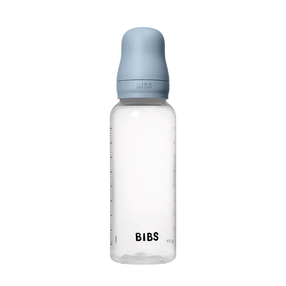 Bibs Plastic Baby Bottle Latex Complete Set 270ml - Baby Blue
