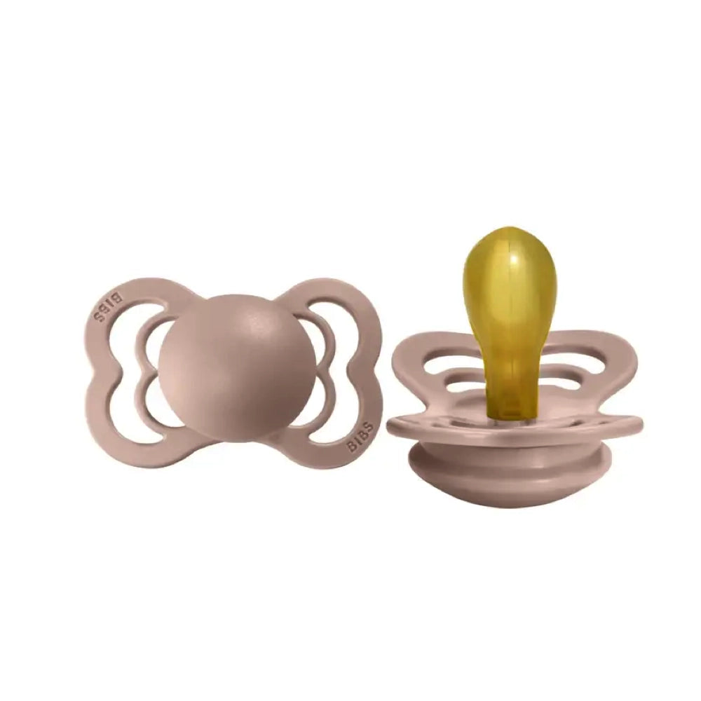 Bibs Supreme Collection Flat Natural Rubber Latex Pacifier 2pk - Blush