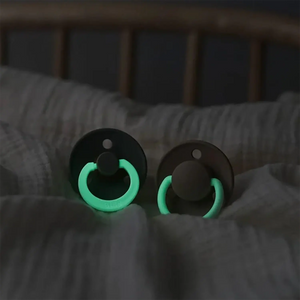 Bibs Colour Round Latex Glow Pacifier 2pk - Black