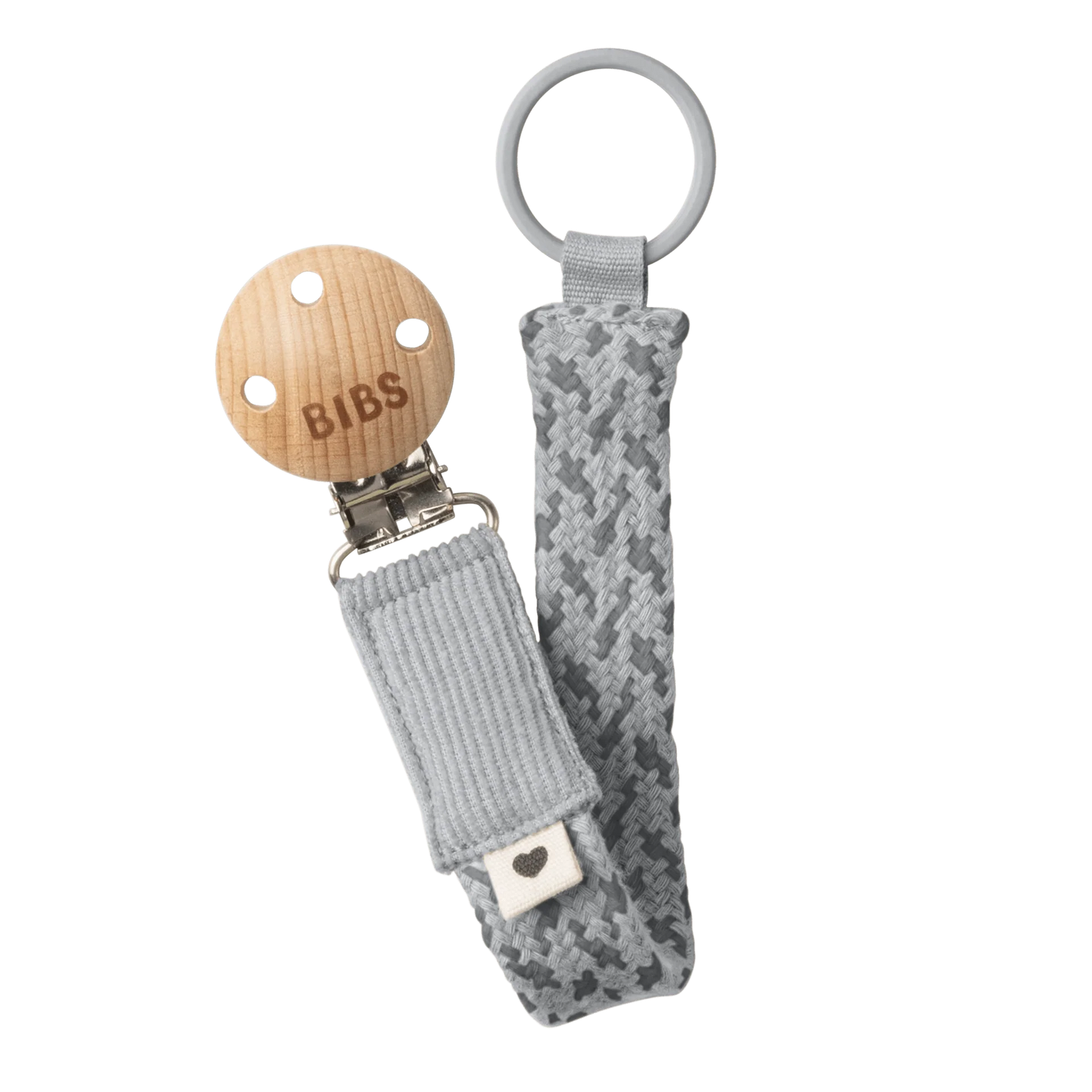 Bibs Woven Pacifier Clip - Cloud / Iron