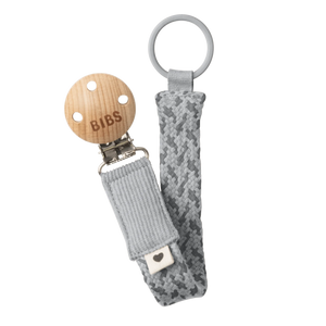Bibs Woven Pacifier Clip - Cloud / Iron