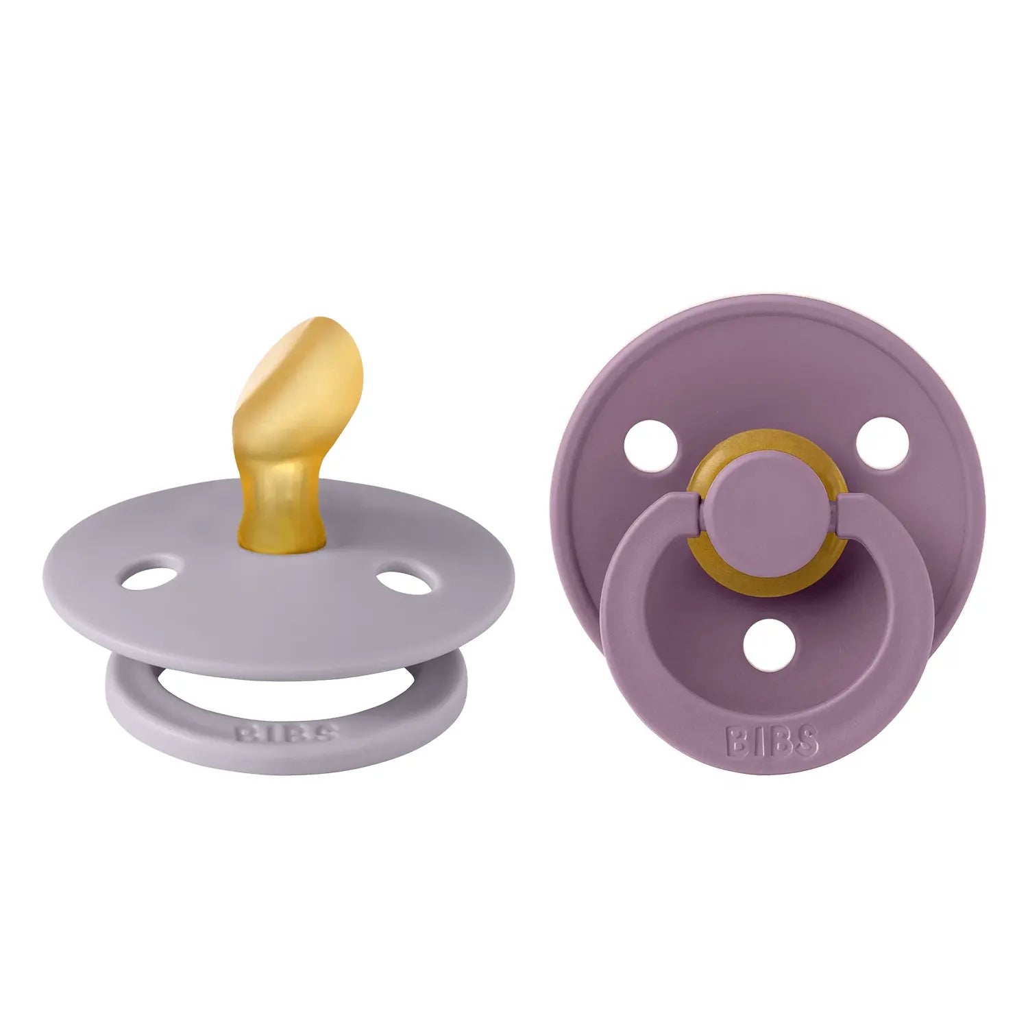 Bibs Colour Anatomical Latex Pacifier 2pk - Fossil Grey / Mauve