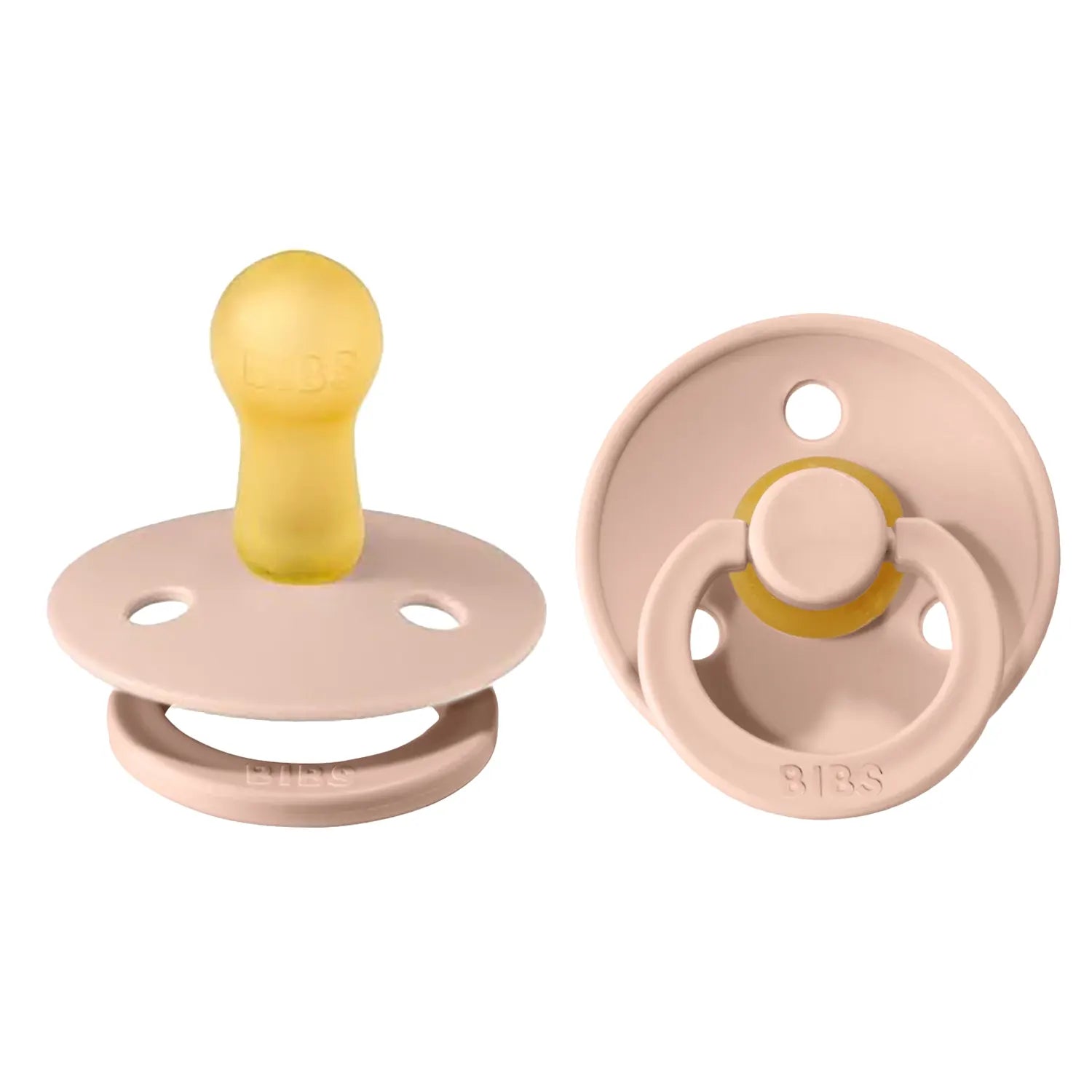 Bibs Colour Round Latex Pacifier 2pk - Blush