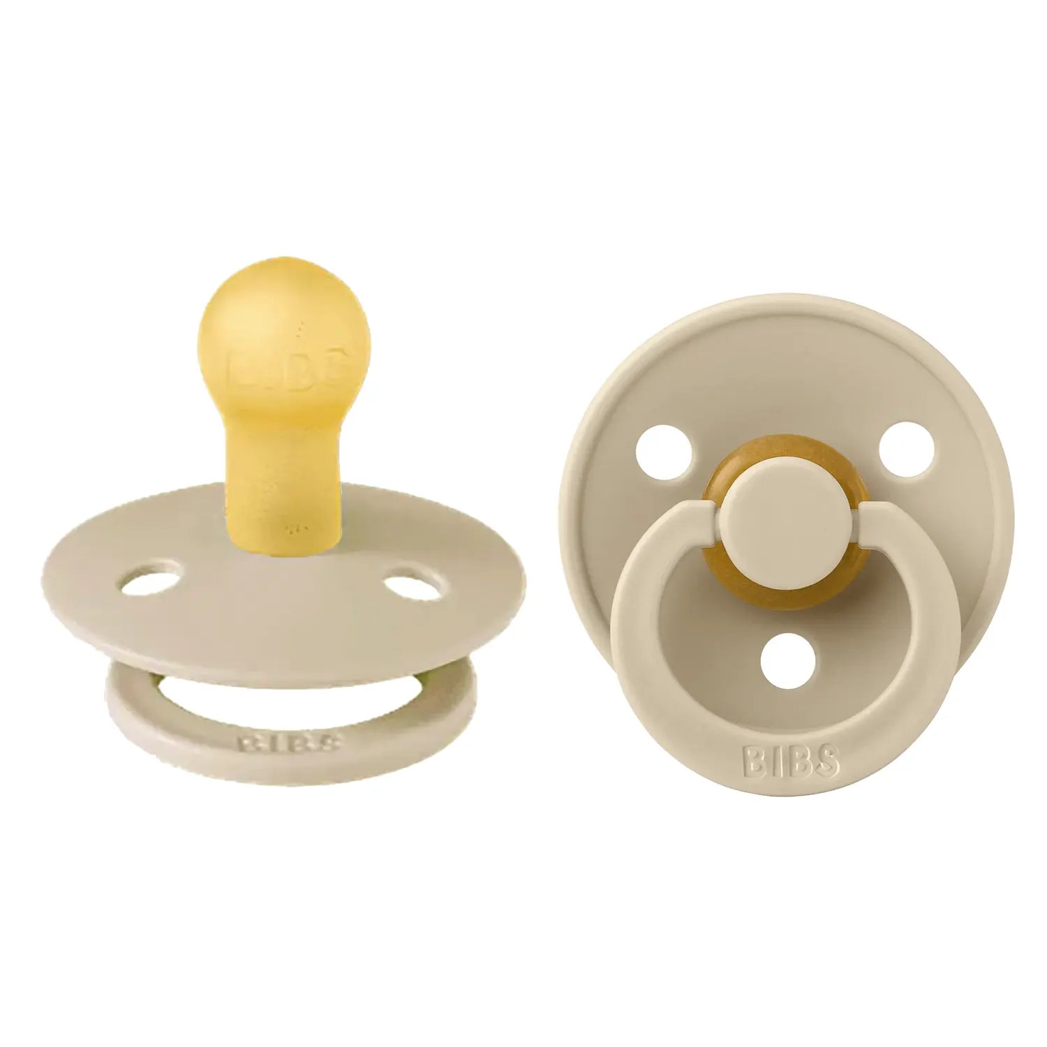 Bibs Colour Round Latex Pacifier 2pk - Vanilla