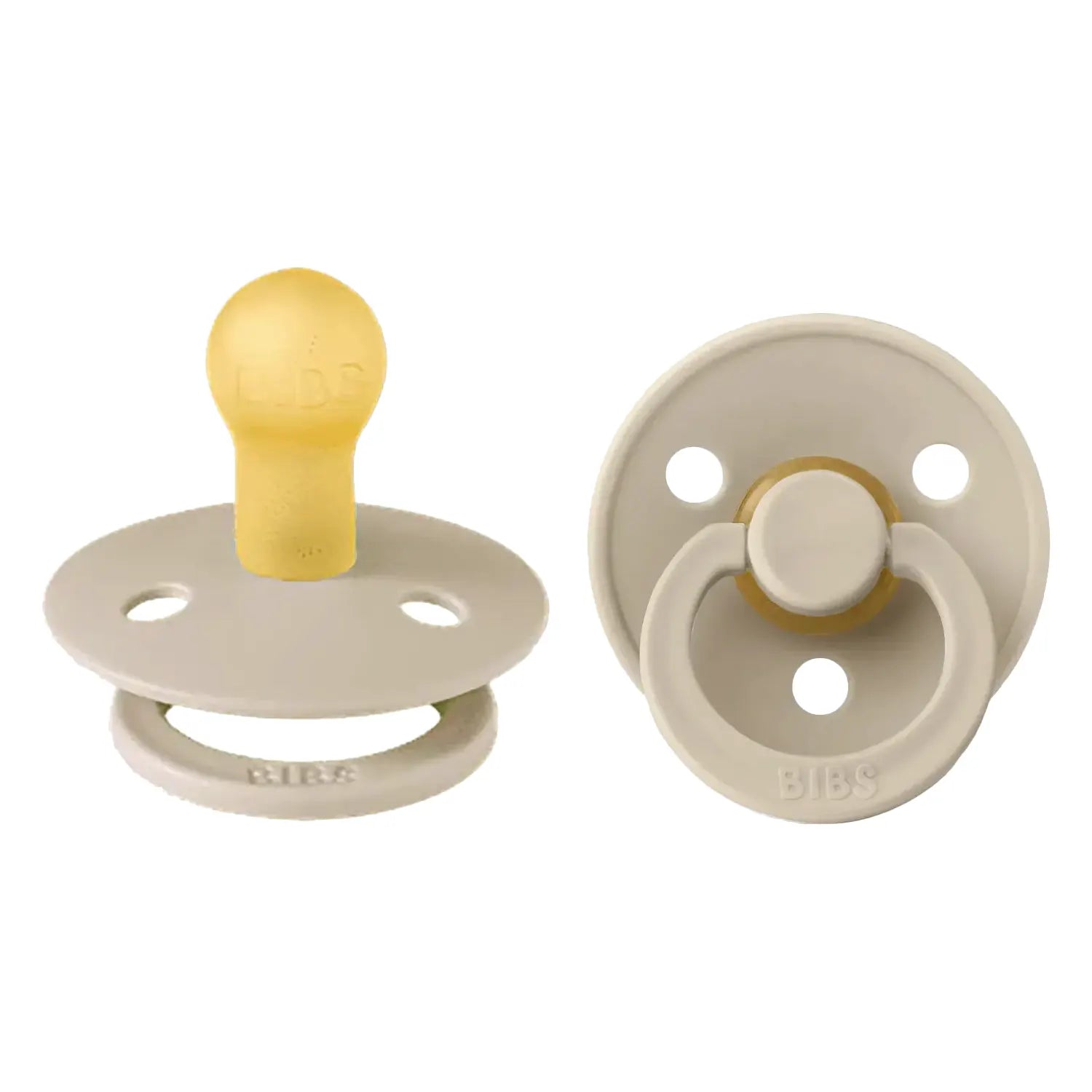 Bibs Colour Round Latex Pacifier 2pk - Vanilla