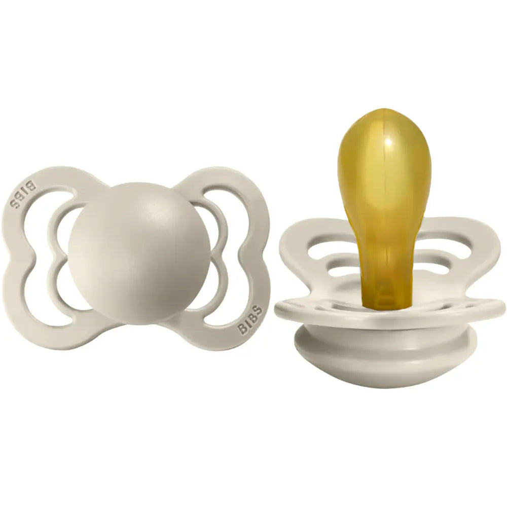 Bibs Pacifier Supreme Latex Symmetrical - Vanilla 2pk
