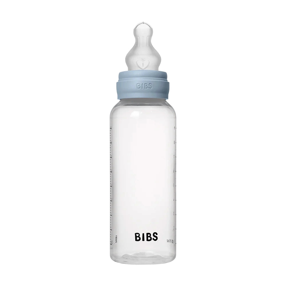 Bibs Plastic Baby Bottle Silicone Complete Set 270ml - Baby Blue