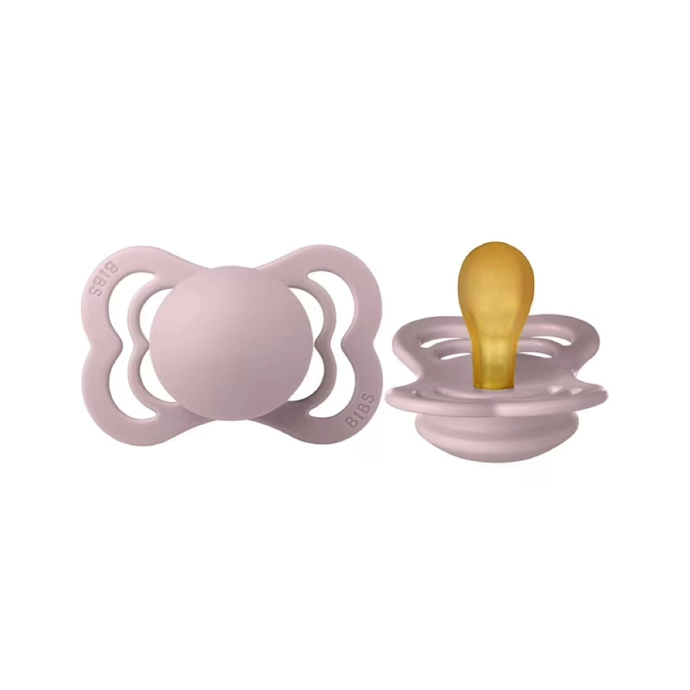 Bibs Supreme Collection Flat Natural Rubber Latex Pacifier 2pk - Dusky Lilac