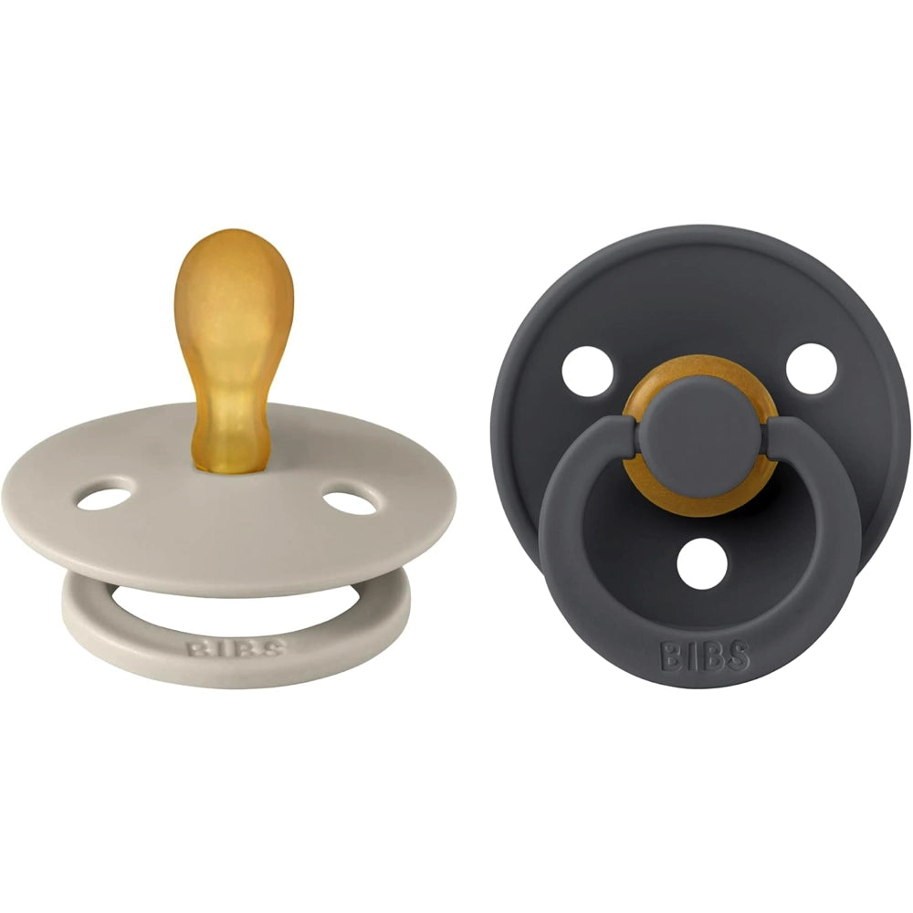 Bibs Original Colour Collection Symmetrical Latex Pacifier 2pk - Sand/ Iron