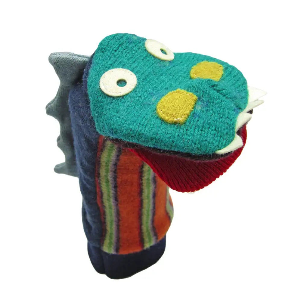Cate & Levi Wool Animal Puppet - Dinosaur