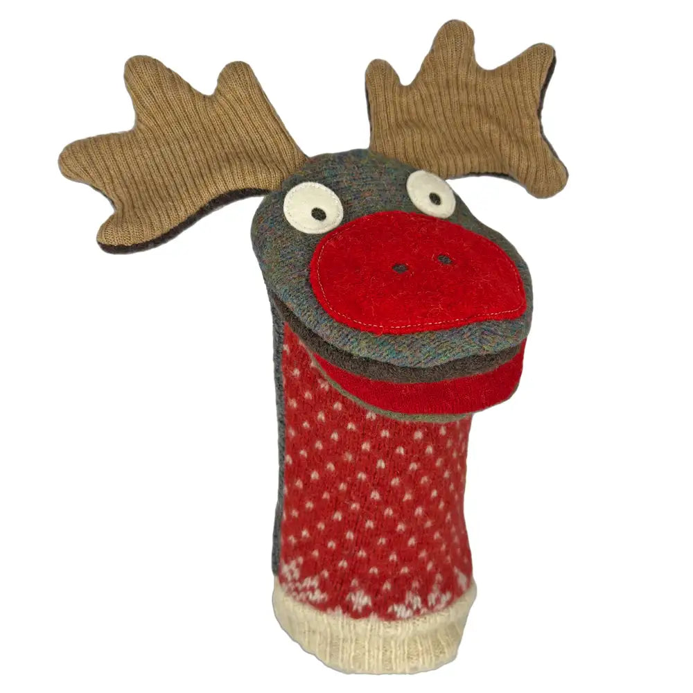 Cate & Levi Wool Animal Puppet - Rudolph