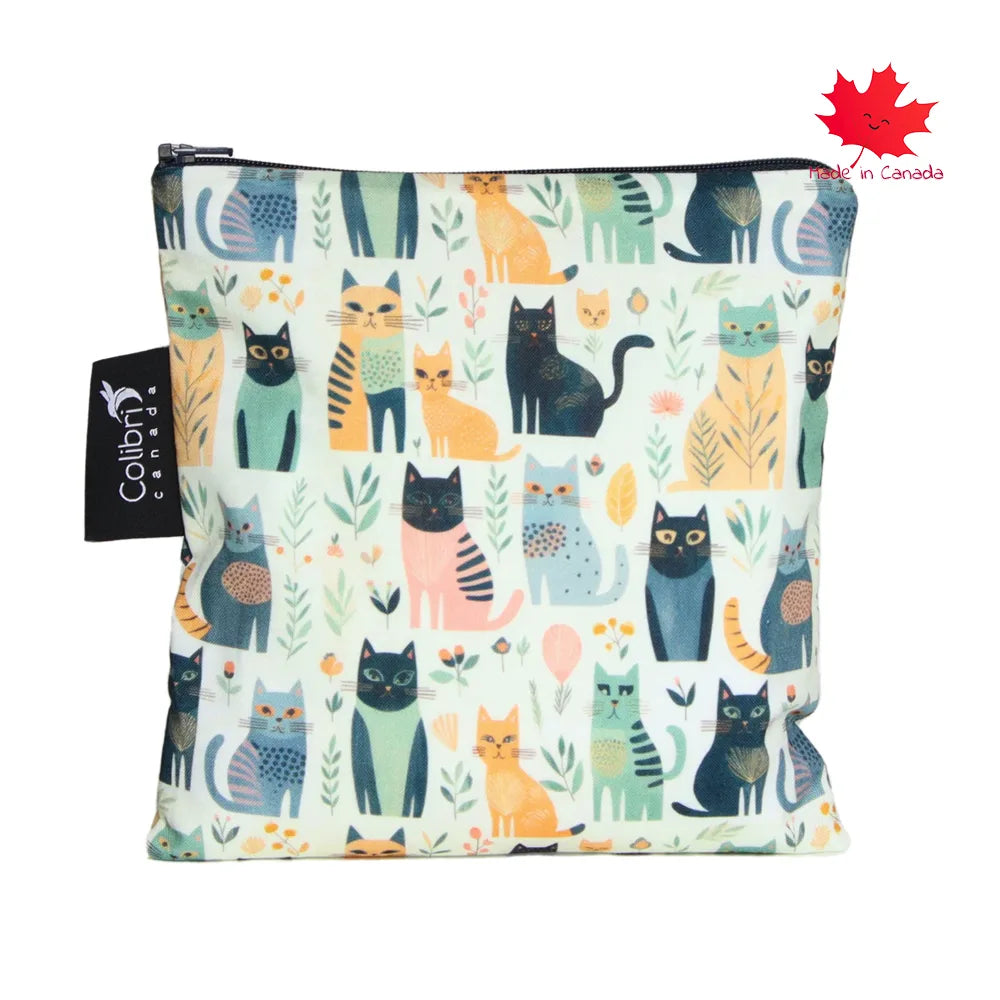 Colibri Large Reusable Snack Bag - Cats