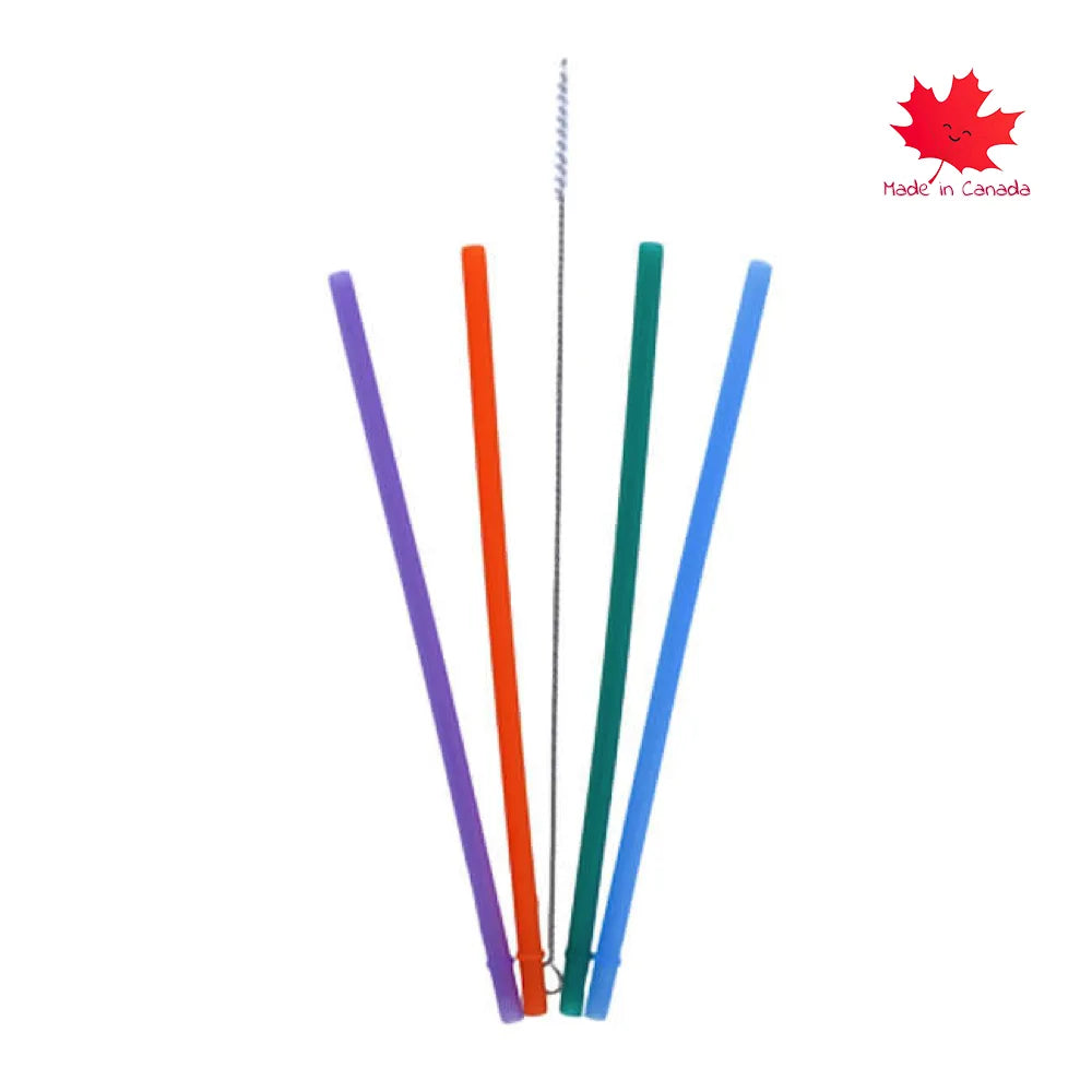 Colibri Silicone Straw Multi 4pk with Straw Cleaner