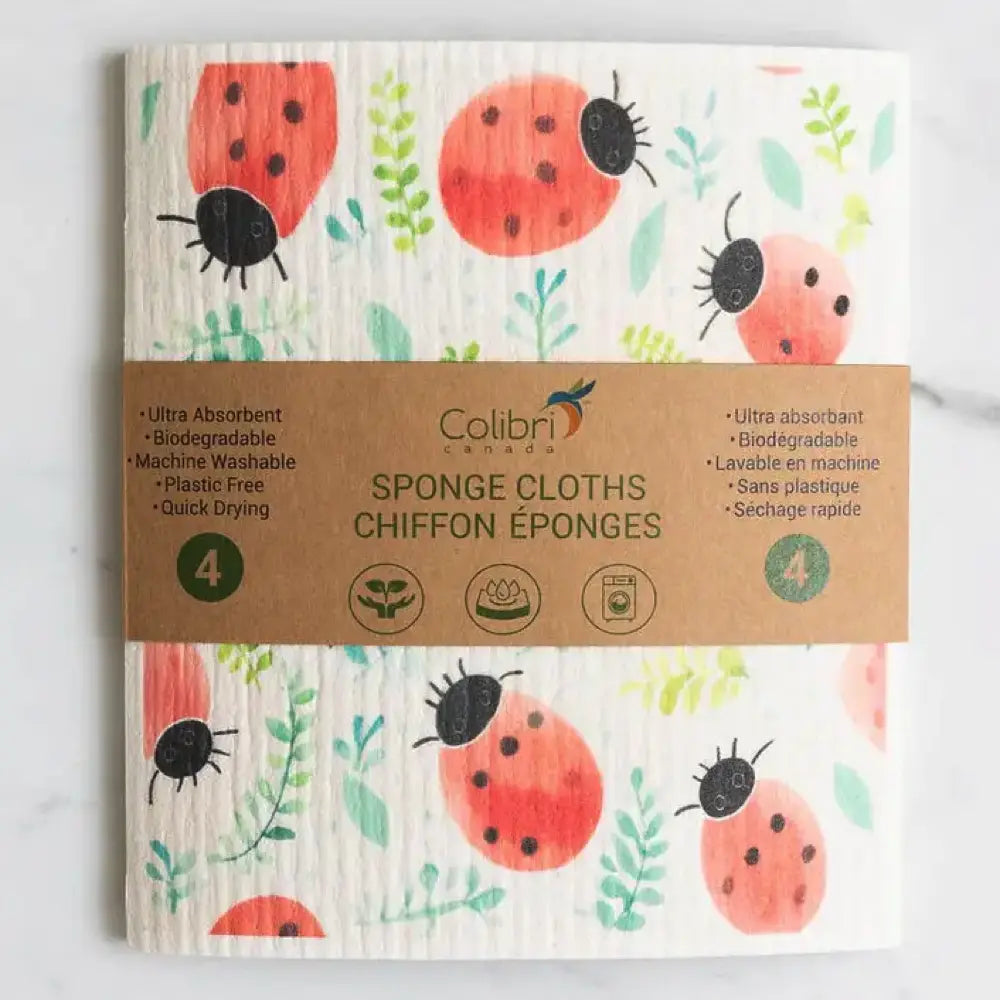 Colibri 4pk Sponge Cloths - In the Garden
