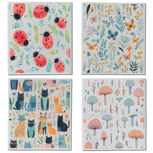 Colibri 4pk Sponge Cloths - In the Garden