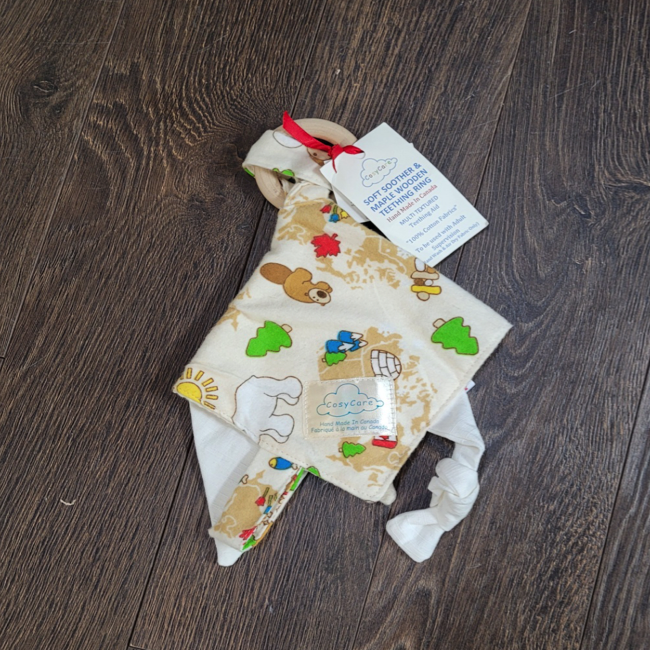 cosy care soft soother maple wooden teething ring our land