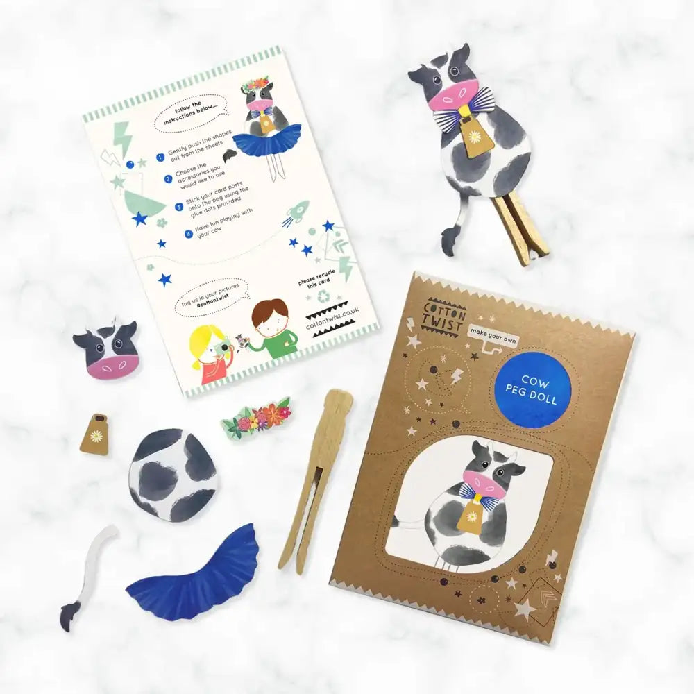 Cotton Twist Make Your Own Cow Peg Doll