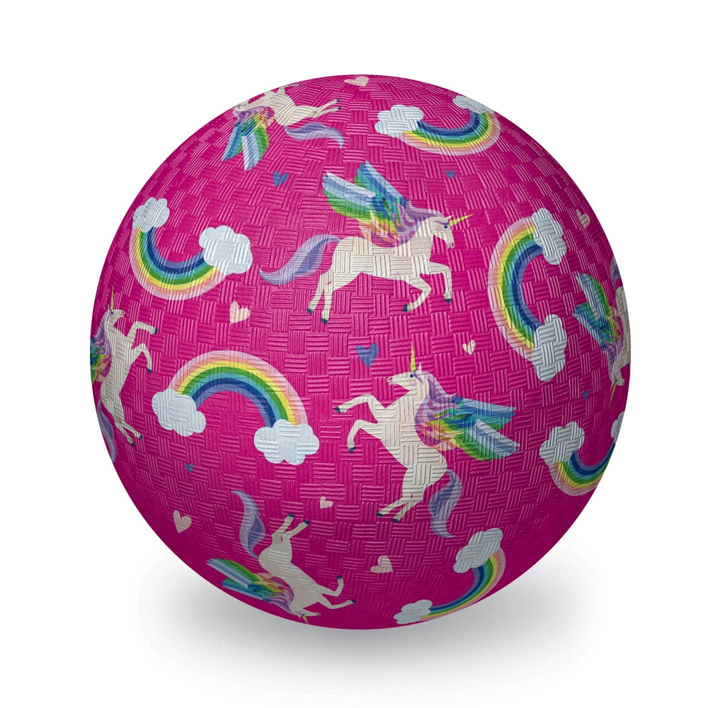 Crocodile Creek 5 Inch Rubber Ball - Unicorn Rainbow