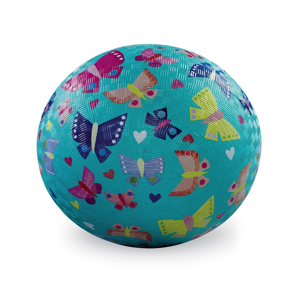 Crocodile Creek 7 Inch Rubber Ball - Butterfly Rainbow