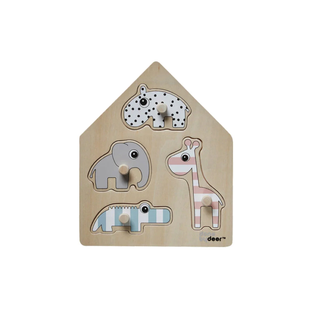 Done by Deer Peg Puzzle Deer Friends Colour Mix