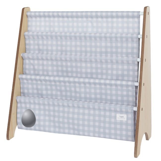 3 Sprouts Book Rack - Blue Gingham
