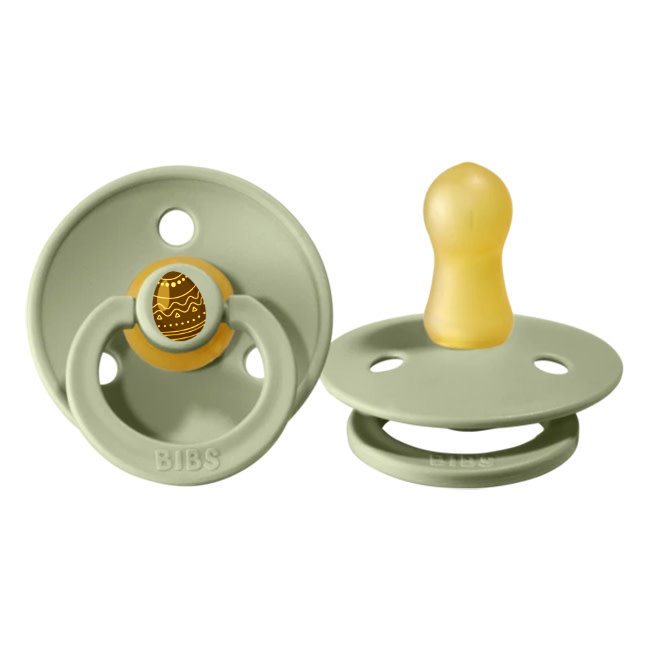Bibs Original Colour Collection Round Latex Pacifier 2pk - Sage