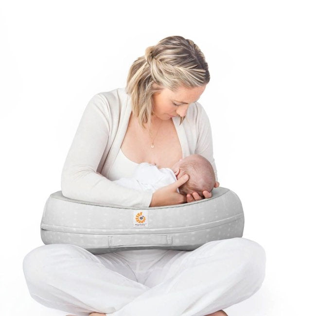 Ergo Baby Natural Curve Nursing Pillow - Moonlight Grey with Strap