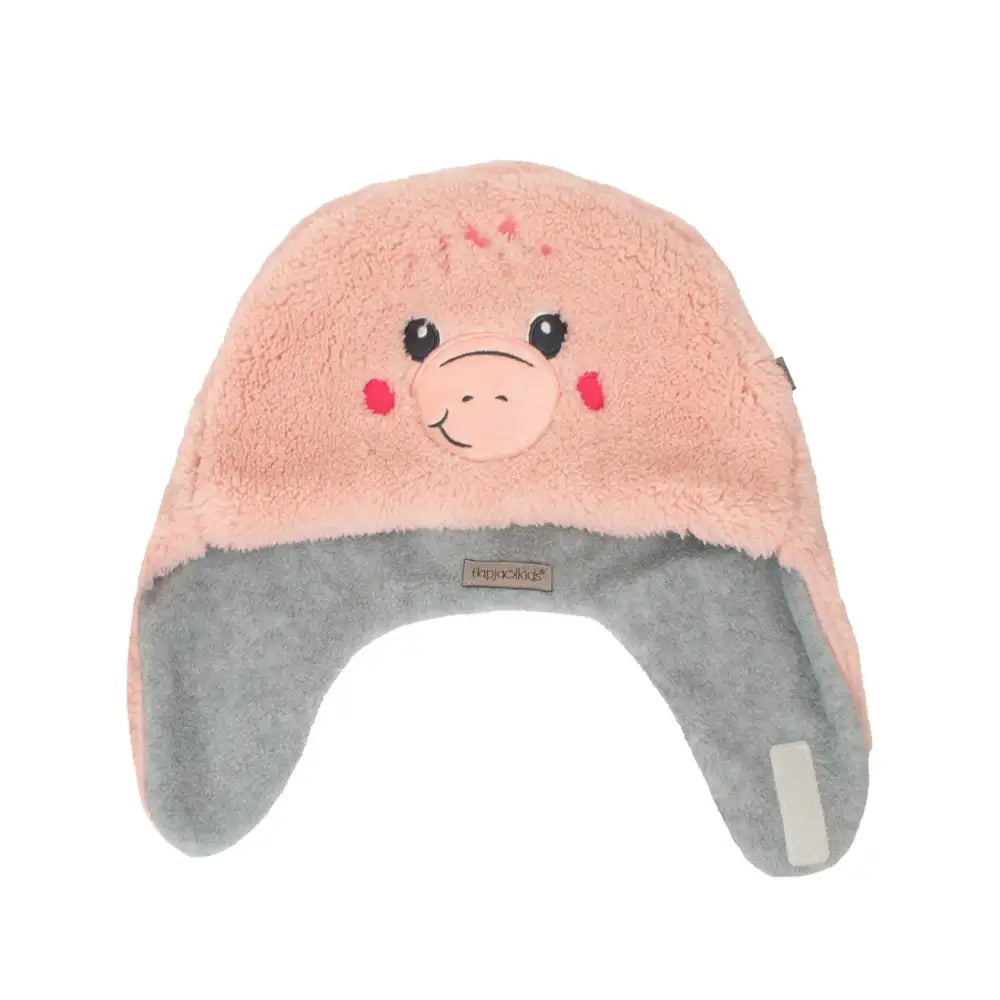 Flapjacks Reversible Sherpa Hat Dino Pink