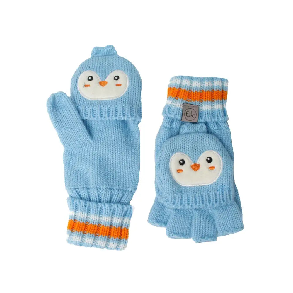 Flapjacks Knitted Fingerless Gloves w/flap - Penguin