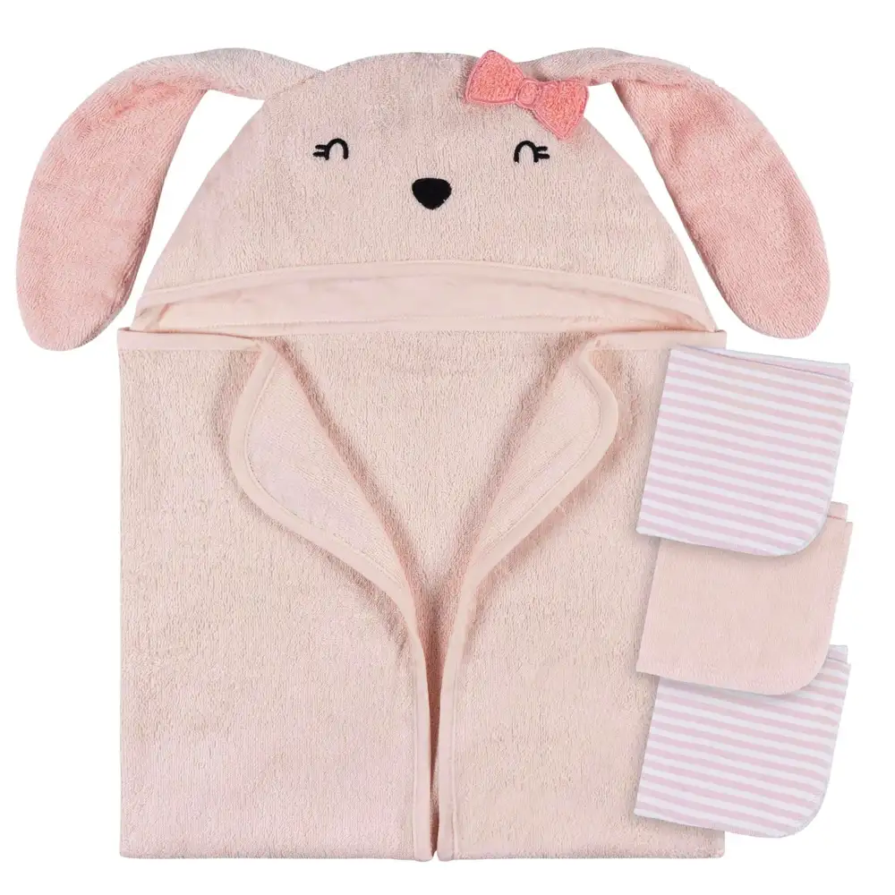 Gerber 4pc Bath Set - Pink Bunny