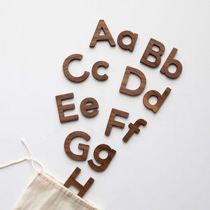 Gladfolk Wooden Alphabet Set Montessori Movable Set in Walnut