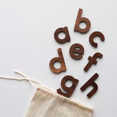 Gladfolk Wooden Alphabet Lower Case Set in Walnut