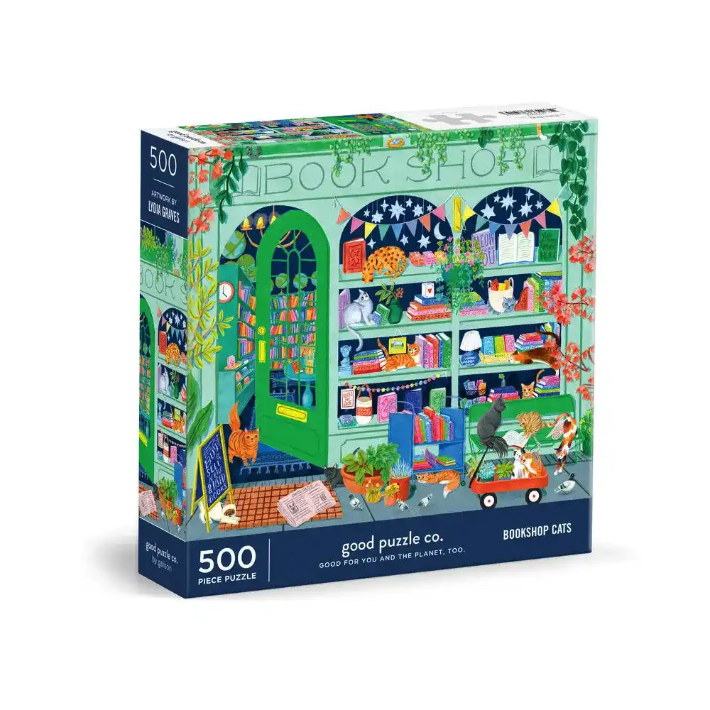 Good Puzzle Co. Bookshop Cats 500 Piece Puzzle