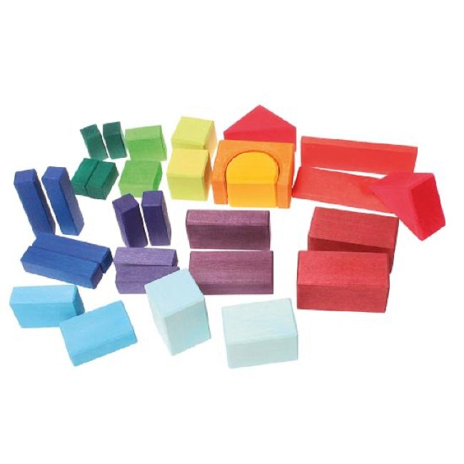 Grimm's Geometrical Blocks Multi-Colour in Net Bag 30 pcs