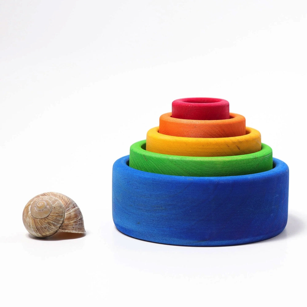Grimm's Small Stacking Bowls Blue 5pc