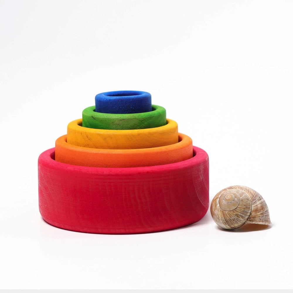 Grimm's Small Stacking Bowls Red 5pc