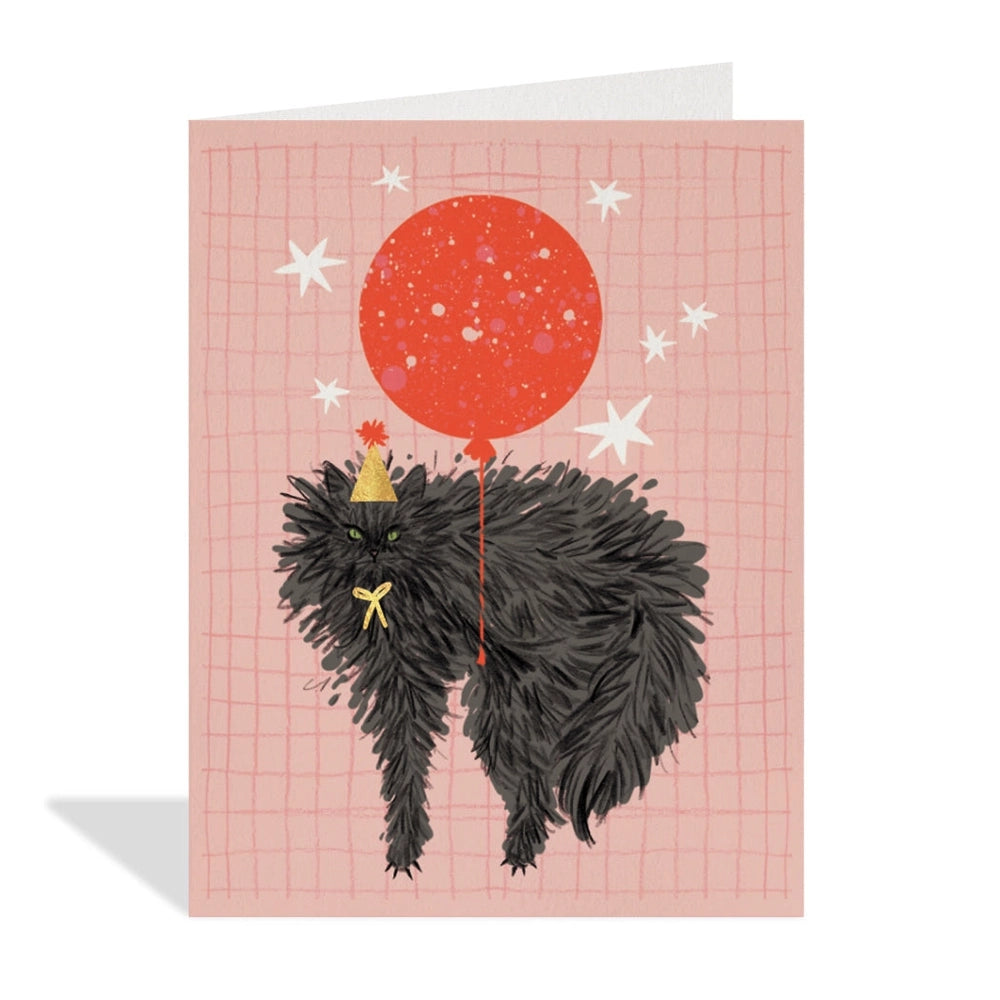 Halfpenny Ballon Cat Card