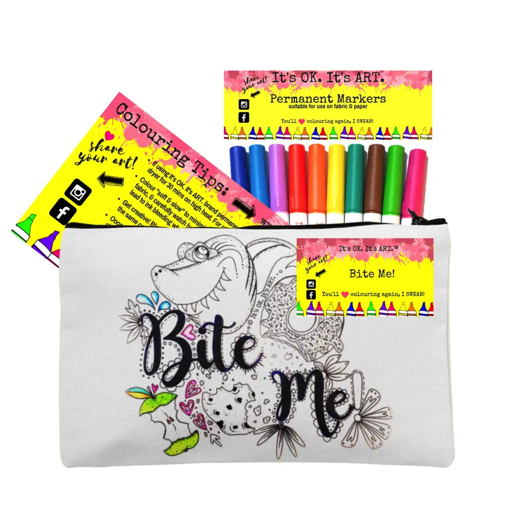 It's OK.It's ART. Customizable Pencil Case - Bite Me! Shark