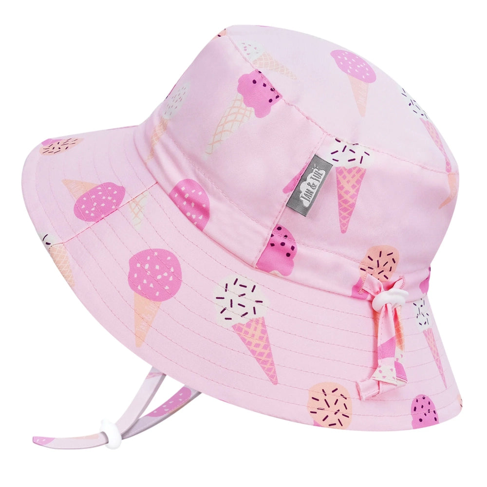 Jan and Jul Aqua Dry Bucket Hat - Pink Ice Cream