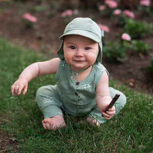 Jan and Jul Sun Soft Cotton Baby Cap - Juniper Green