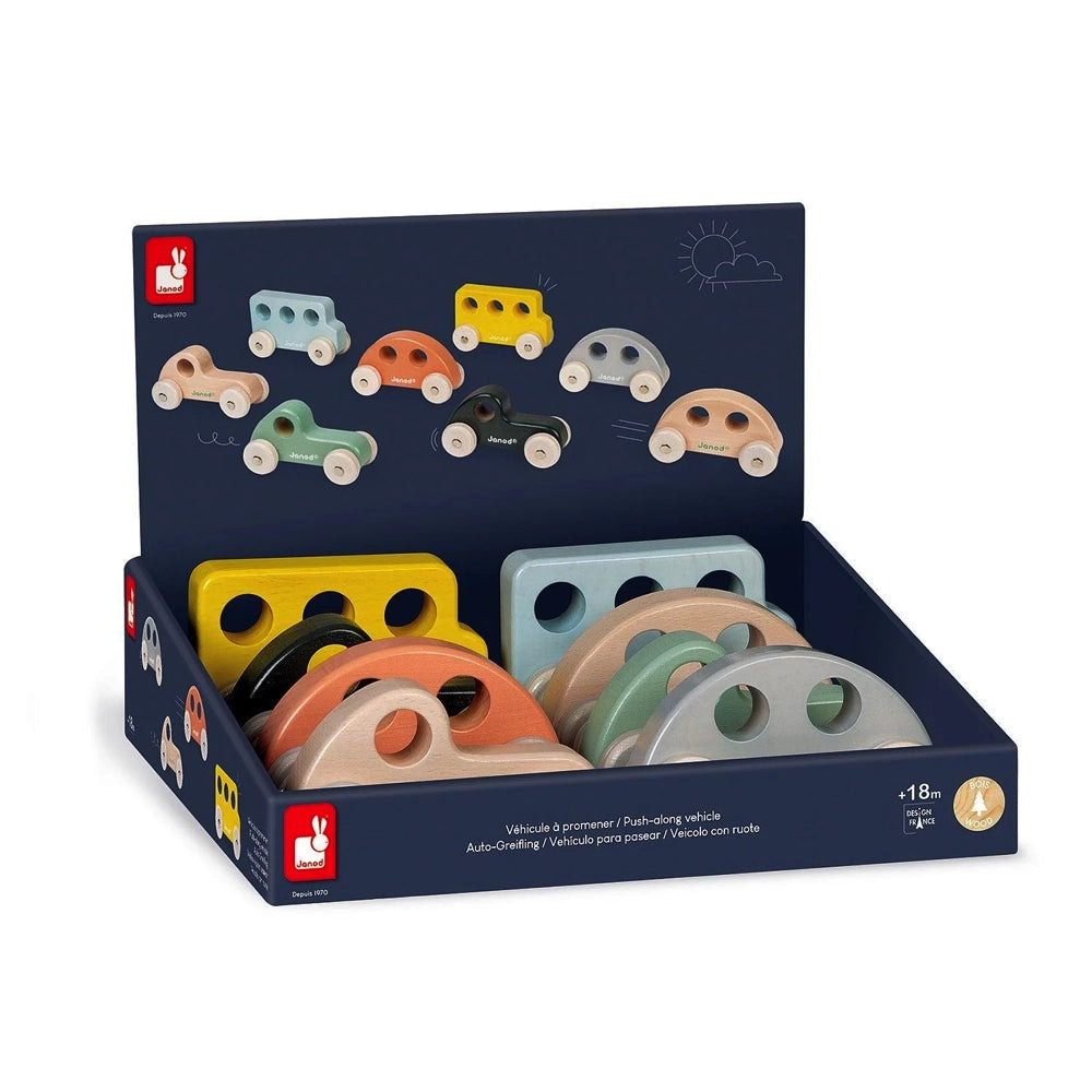 Janod Push Along Vehicles Assorted