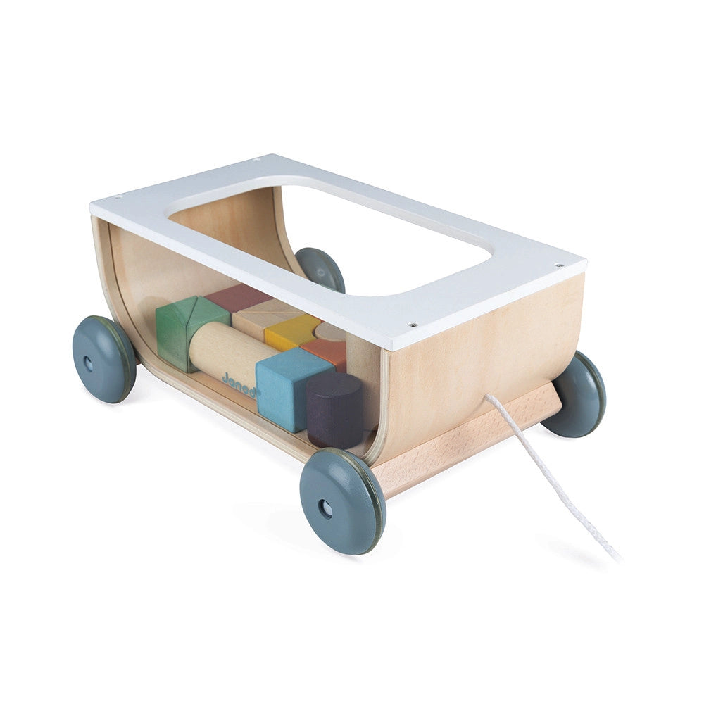 Janod Sweet Cocoon Cart with Blocks