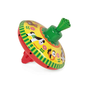 Janod Metal Spinning Top - Farm