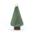 Plush cool green Christmas tree with happy face in brown pot. Plush cream gold star on top.