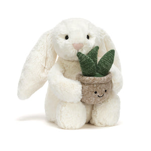 Jellycat Bashful Cream Bunny with Plant