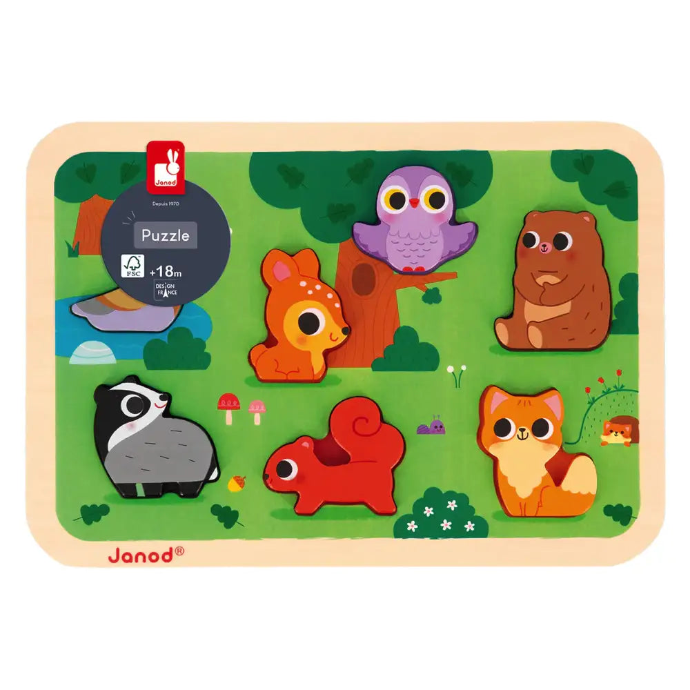 Janod Wooden Chunky Puzzle - Forest