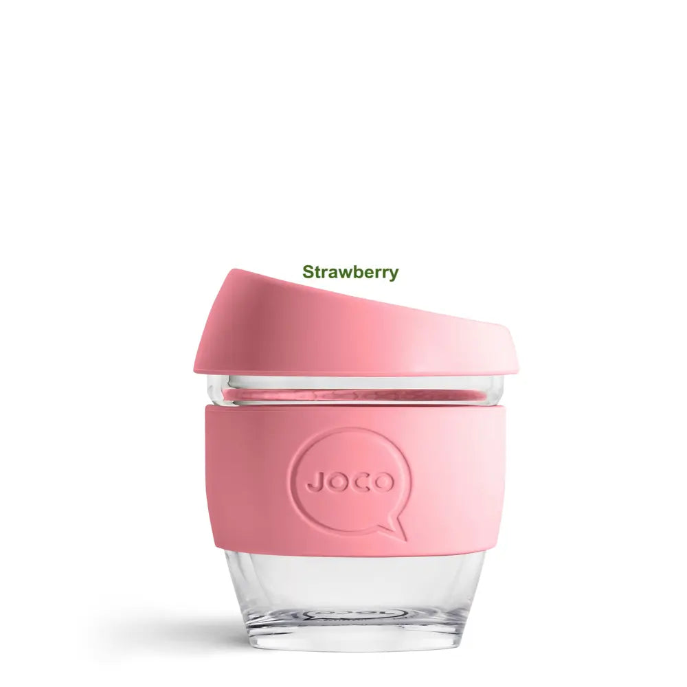 Joco Reuseable Glass Cup 4oz - Strawberry Pink